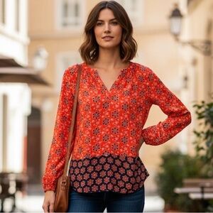 Boden Floral Blouse Size Large